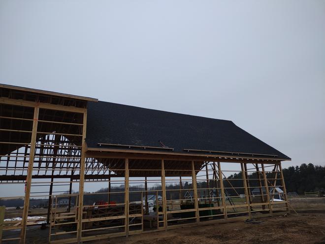 Finishing the 70 Square poll barn